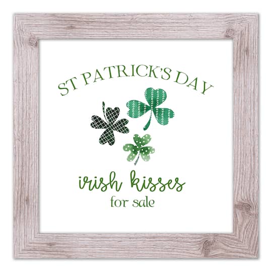 St Patricks Irish Kisses Framed Print 16" x 16" Western White Framed Print